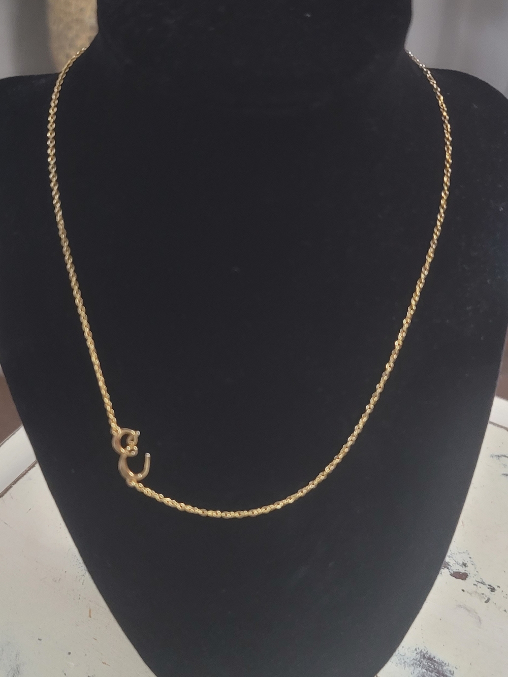 Classic Gold Rope Chain Necklace for Women " E" New